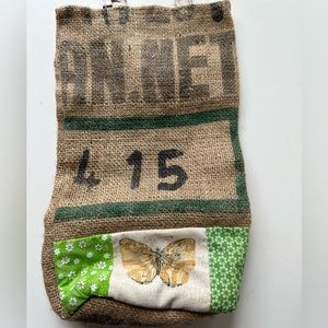 Burlap bag with straps small tote bag